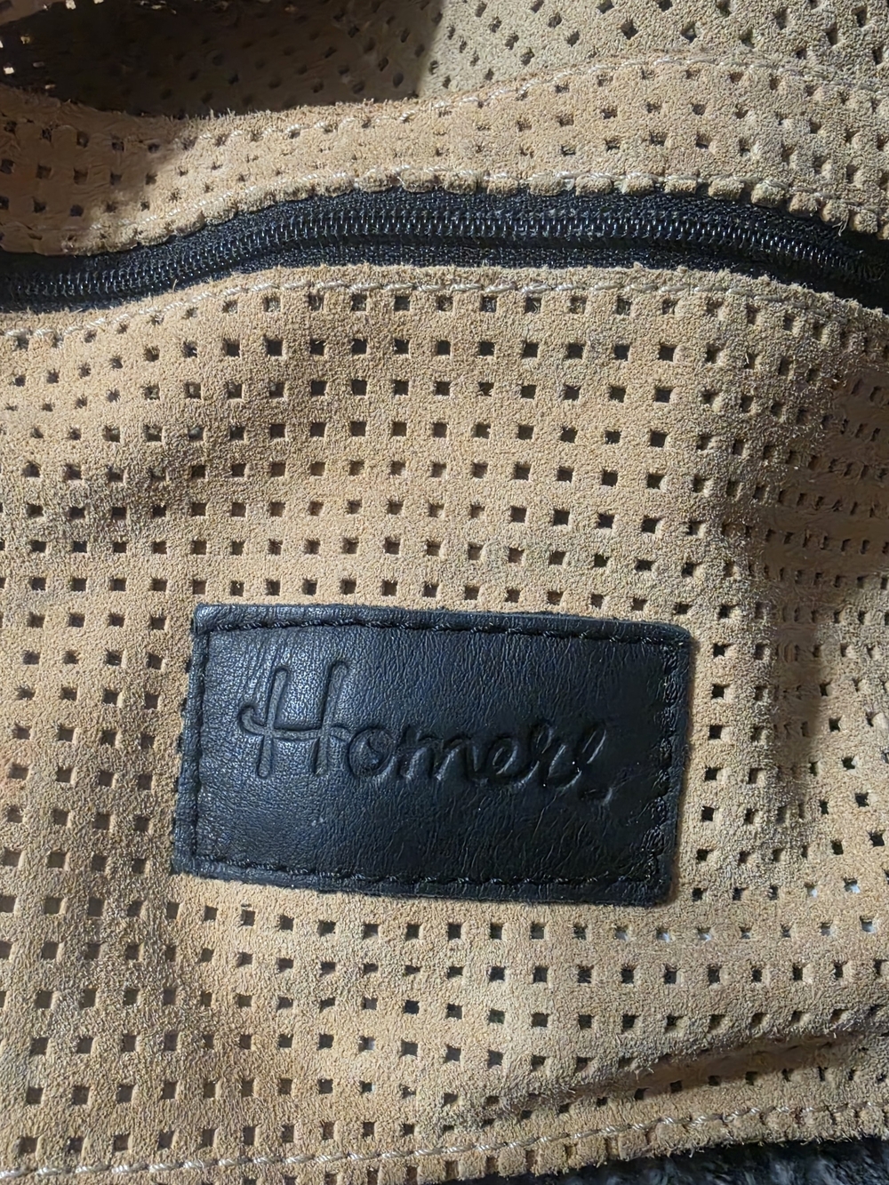 Perforated Beige Tote Bag - Neutral Everyday Carry - Picture 3 of 5